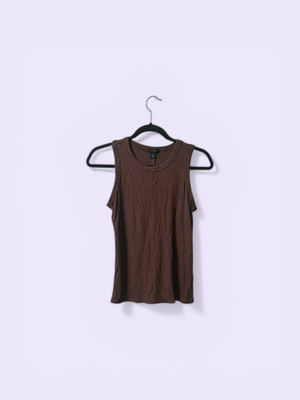 Halogen Brown Ribbed Crewneck Tank